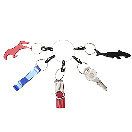 Mini Carabiner Clip Keychains - 10 Pack Black Alloy EDC