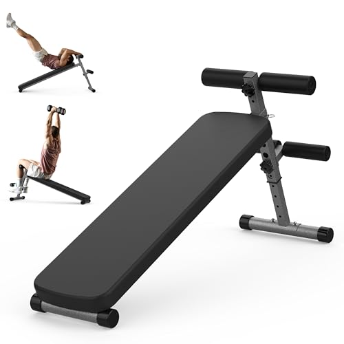 Adjustable Sit Up Ab Bench & Decline Weight Bench - Black