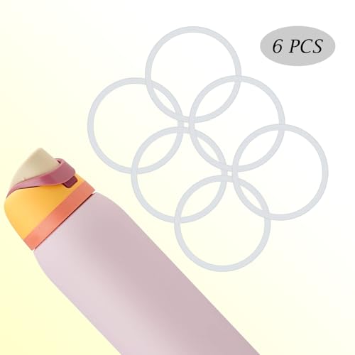 6 Pcs Replacement Silicone Gaskets for Owala FreeSip Bottles - Clear