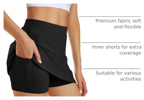 AUTOMET Women's Mini Tennis Skirt with Shorts Underneath 2026