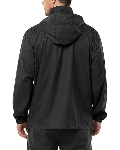 Outdoor Ventures Men's Rain Jacket Waterproof Lightweight Packable