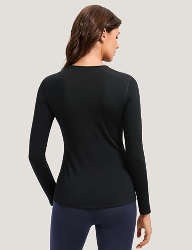 Innophra Medium Black Merino Wool Base Layer Shirt - Men’s Thermal Top