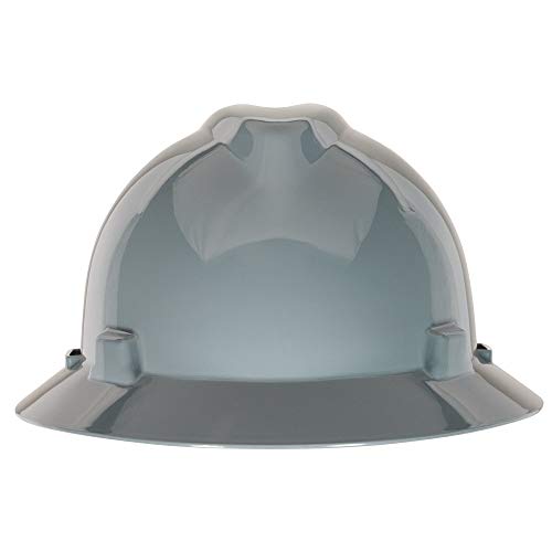 MSA V-Gard Full-Brim Hard Hat with Suspension - Polyethylene Shell, Superior Impact Protection and Self Adjusting Crown Straps - Standard Size Hard Hat