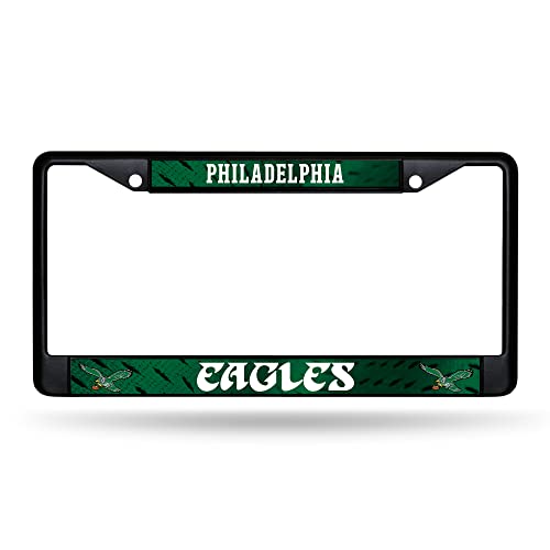 NFL Football Black Chrome License Plate Frame - 12" x 6" Auto Accessory