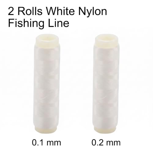 Elastic Fishing Bait Thread - 2 Spools Clear Stretchy Nylon Line 656ft