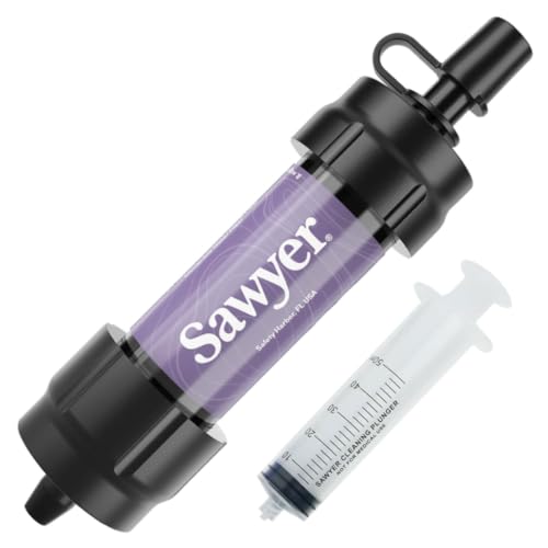Sawyer MINI Water Filtration System Filter Only - Purple, 1-Pack, Includes Cleaning Plunger