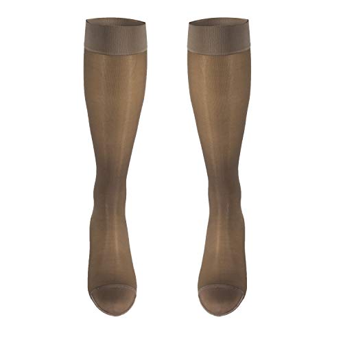 15-20 mmHg Compression Stockings for Women - Knee High, Taupe, Small