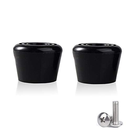 PU Rubber Roller Skate Toe Stoppers - Black, 1 Pair with Screws