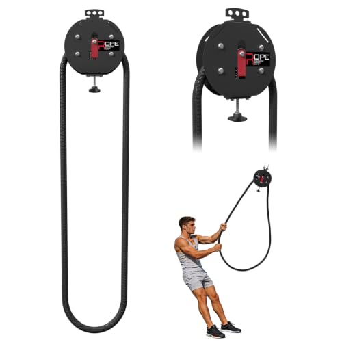 Portable Endless Rope Trainer with 14 FT Nylon Rope - Black-Red