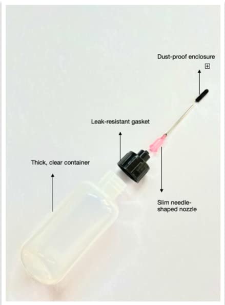 1 oz Dispensing Bottles with Stainless Steel Needle Tips - 2 Pack