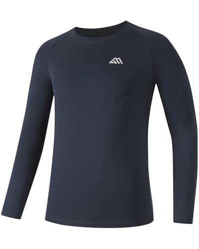 Boys' Long Sleeve Compression Shirt - Medium, Navy Blue