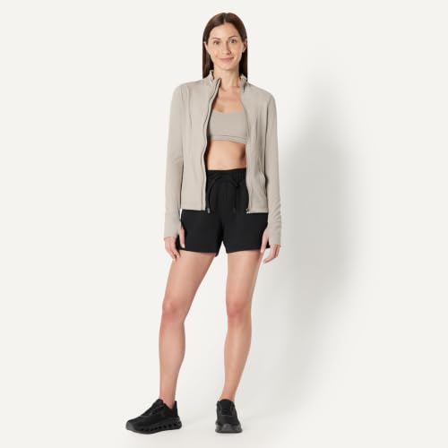 Amazon Essentials Women's Active High Waist 4" Relaxed Fit Workout Shorts - Large Black