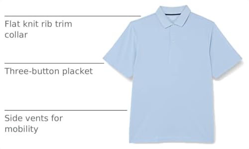 Men's XL Light Blue Golf Polo Shirt - Moisture-Wicking Quick Dry, Regular Fit