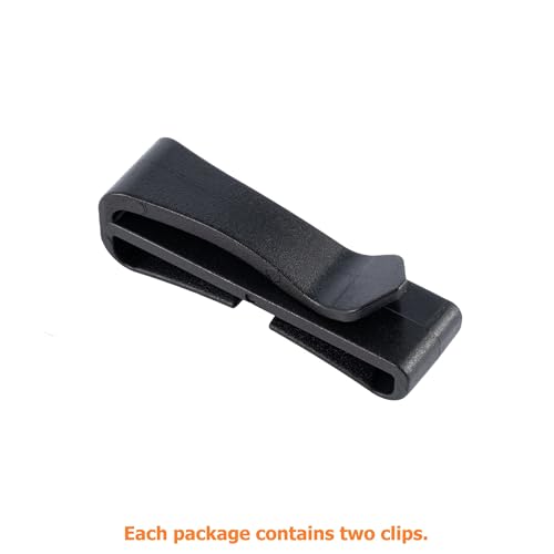 Tactical Backpack Strap Webbing Keeper Clip - 2-Inch Black, 2 Pack