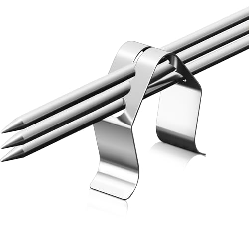8-Pack Meat Grill Thermometer Probe Holder Clips - 2 Designs