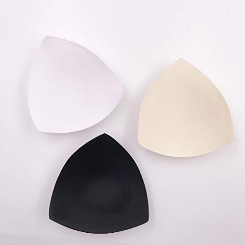JZK Removable Triangle Bra Pads 6 Pairs White Beige Black — Lightweight Swimwear & Sports Bra Enhancers