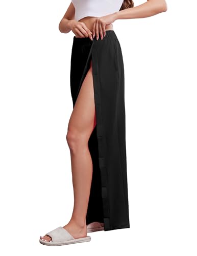Deyeek Tear Away Pants for Women Post Knee Hip Leg Surgery Recovery Large Black