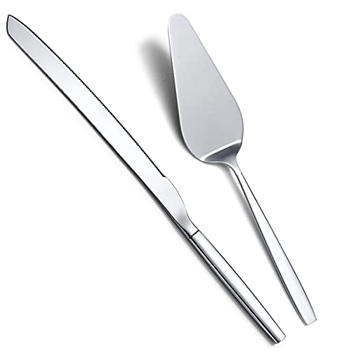Wedding Cake Knife and Server Set - Stainless Steel, Silver