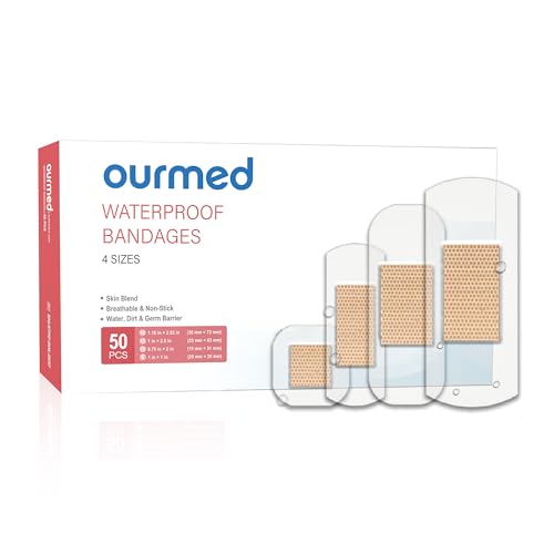 Waterproof Adhesive Bandages - Clear First-Aid, 50 Count