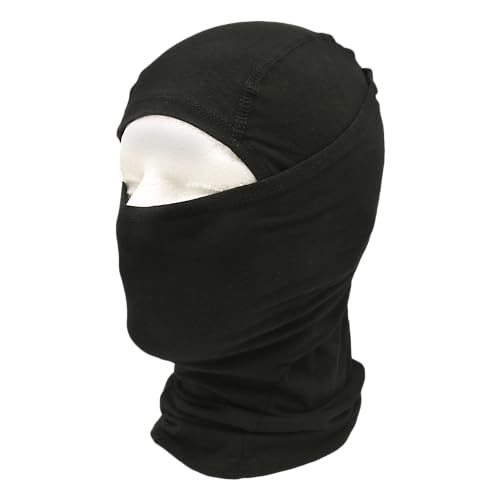 Convertible Cotton Balaclava Face Mask - Black