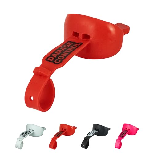 Damage Control Red Football Mouthguard with Permanent Strap, Breathable & Cushioned, Youth & Adult