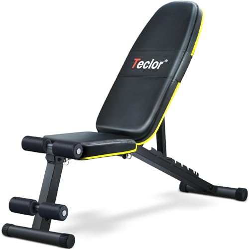 Adjustable Weight Bench - Foldable Home Gym Equipment, 700LB Capacity - Yellow/Black