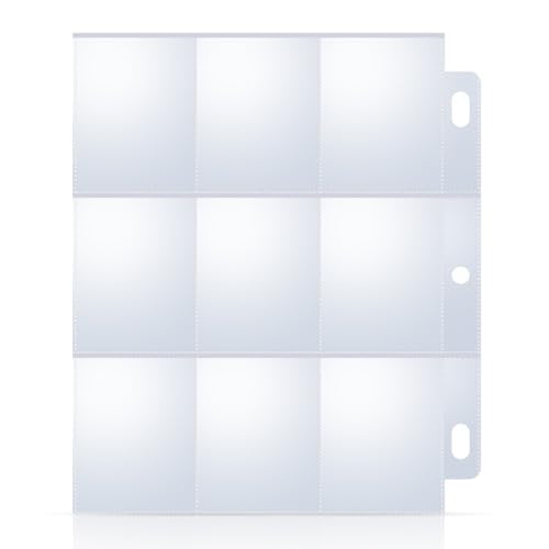 40 Pack Clear 9-Pocket Trading Card Sleeves for 3-Ring Binders