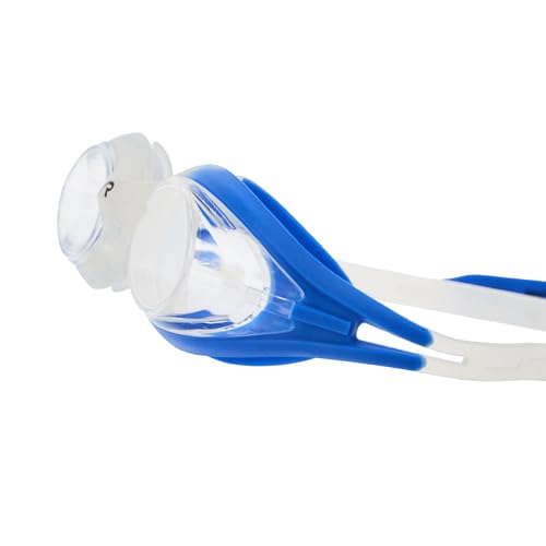 Hydra Flare Swim Goggles - Anti-Fog, Wide Vision, One Size - Clear/Blue