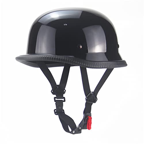 SanQing German Style Open Face DOT Motorcycle Helmet – X-Large Bright Black