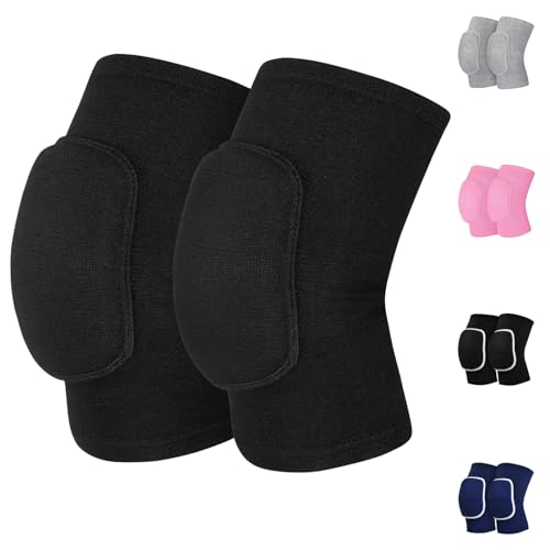 Volleyball Knee Pads - Unisex Compression for Sports - Black, Small