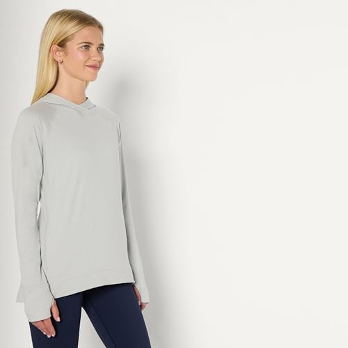 Women's Lightweight Long Sleeve Pullover Hoodie - Medium Space Dye Dove