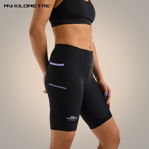 Women's Plus Size Triathlon Shorts with Pockets, 8-Inch Inseam