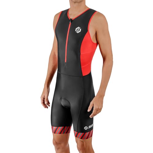 Men's Sleeveless Triathlon Suit - Lightweight Trisuit with 2 Pockets