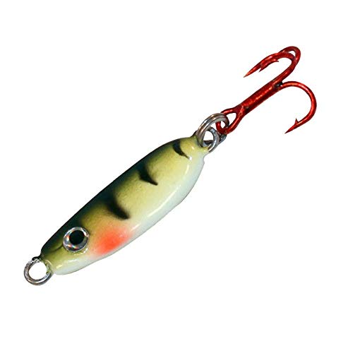 Forage Minnow Ice Fishing Jigging Spoon - 1/4 oz - UV Electric Perch
