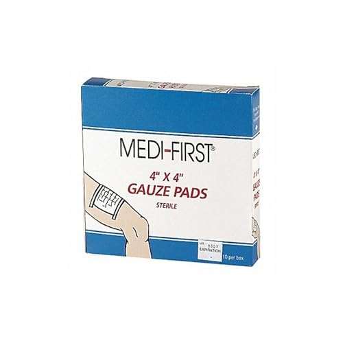 Sterile Gauze Pads 4x4 Inch - 10 Count Individually Wrapped Wound Dressing