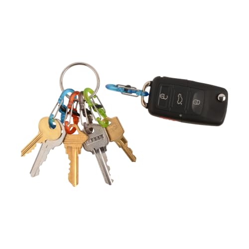 Stainless Steel Keychain with 5 Colorful S-Biner MicroLocks