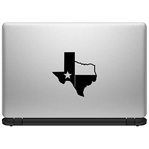 Texas Flag Vinyl Transfer Sticker - Black - 3" x 3"