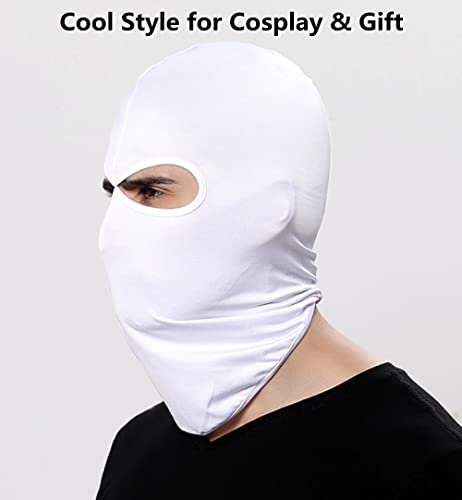 Windproof Balaclava Ski Face Mask - UV Protection, White