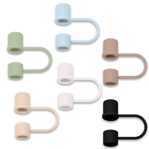 6-Piece Silicone Straw Cover Set for 10mm Tumbler Straws - Colorful 1
