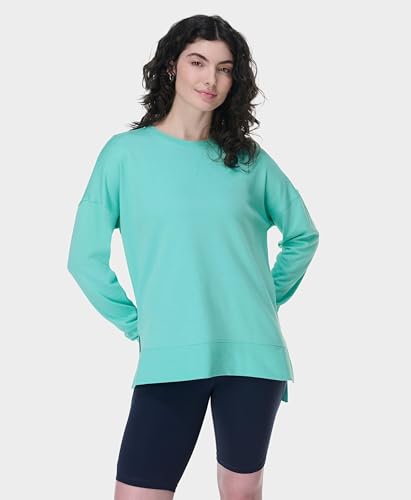 Sweaty Betty After Class Cropped Crewneck Sweatshirt - Sea Spray Blue, Small