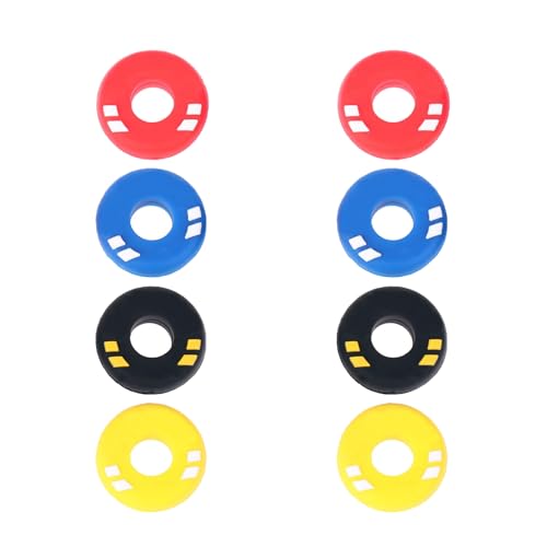 8 PCS Rubber Tire Shape Vibration Dampeners - Tennis Racket Shock Absorbers in 4 Colors