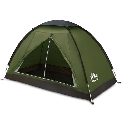 Night Cat Army Green Single Person Backpacking Tent 7x3.8ft Waterproof Lightweight