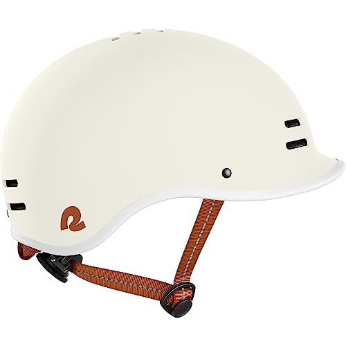 Adult Bike Helmet - Adjustable Dial, Matte Eggshell, Medium 57-59cm