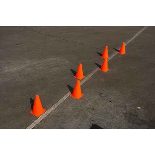 Juvale Motorcycle Practice Cones - 9" x 5.5", Orange, 12-Pack - Cones for Parallel Parking Practice & Training - Agility & Traffic Control for Sports & Parking Areas