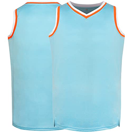 Men's Reversible Basketball Jersey - Light Blue, S-3XL