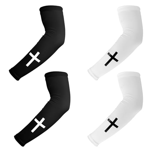 BOXOB 2 Pairs Football Arm Sleeves Polyester Cross Faith Arm Cover Sports Gear