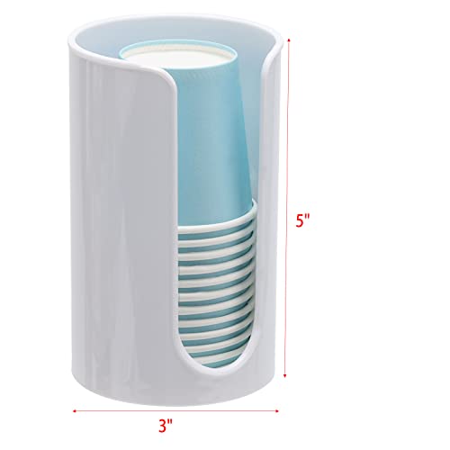 Small Disposable Cup Holder - White Bathroom Cup Dispenser