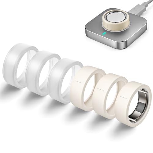 6 Pack Silicone Ring Covers Compatible with Oura Ring Gen 4/3 - Starlight & Clear, Size S