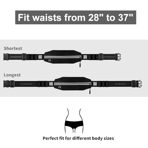 Race Number Belt with Pouch & 6 Gel Loops - Black