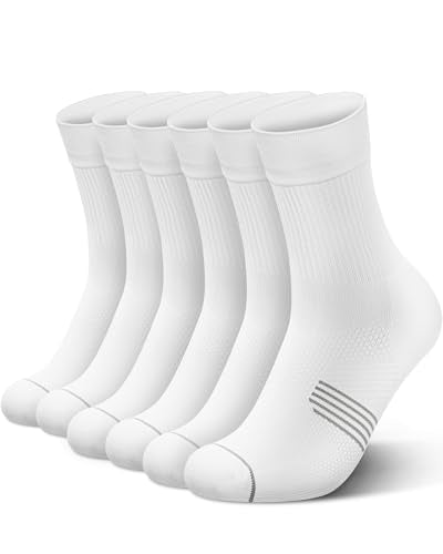 PAPLUS 3 Pairs Running Compression Socks for Men & Women – Medium / White